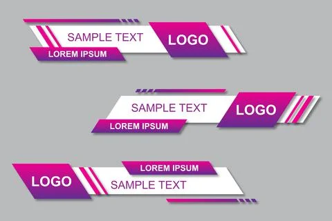 Modern geometric lower third banner template design. Colorful lower thirds se Illustrazione stock