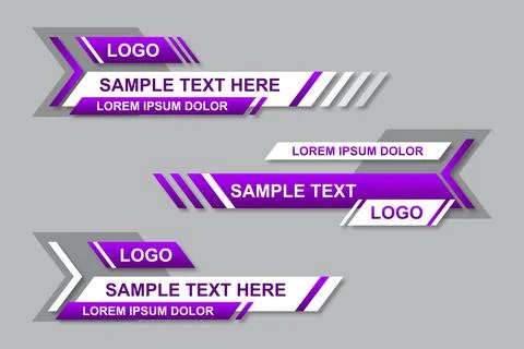 Modern geometric lower third banner template design. Colorful lower thirds se Stock Illustration
