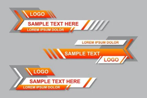 Modern geometric lower third banner template design. Colorful lower thirds se Illustrazione stock