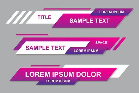 Modern geometric lower third banner template design. Colorful lower thirds se Illustrazione stock