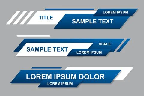 Modern geometric lower third banner template design. Colorful lower thirds se Illustrazione stock
