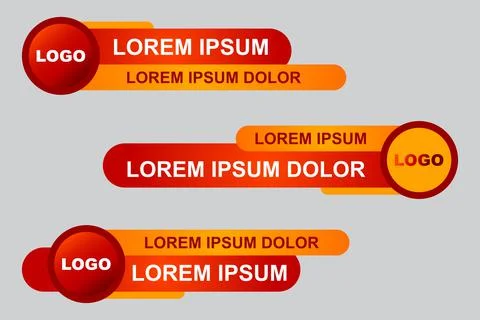 Modern geometric lower third banner template design. Colorful lower thirds se Illustrazione stock