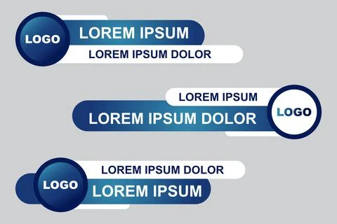 Modern geometric lower third banner template design. Colorful lower thirds se Illustrazione stock