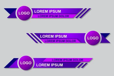Modern geometric lower third banner template design. Colorful lower thirds se Illustrazione stock