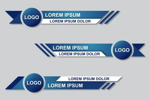Modern geometric lower third banner template design. Colorful lower thirds se Illustrazione stock