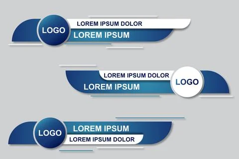 Modern geometric lower third banner template design. Colorful lower thirds se Stock Illustration