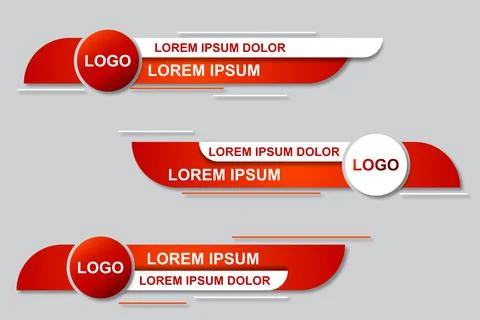 Modern geometric lower third banner template design. Colorful lower thirds se Illustrazione stock
