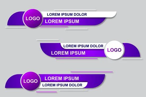 Modern geometric lower third banner template design. Colorful lower thirds se Illustrazione stock