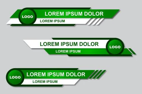 Modern geometric lower third banner template design. Colorful lower thirds se Illustrazione stock