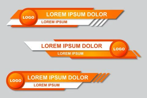 Modern geometric lower third banner template design. Colorful lower thirds se Stock Illustration