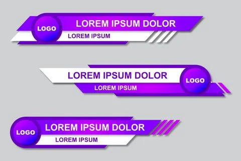 Modern geometric lower third banner template design. Colorful lower thirds se Illustrazione stock