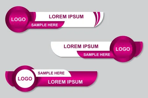 Modern geometric lower third banner template design. Colorful lower thirds se Illustrazione stock