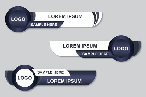 Modern geometric lower third banner template design. Colorful lower thirds se Illustrazione stock