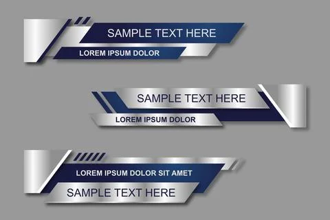Modern geometric lower third banner template design. Colorful lower thirds se Stock Illustration
