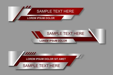Modern geometric lower third banner template design. Colorful lower thirds se Stock Illustration