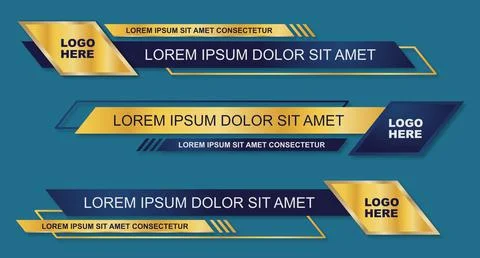 Modern geometric lower third banner template design. Colorful lower thirds se Illustrazione stock