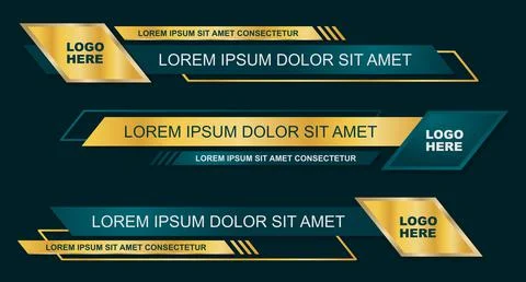 Modern geometric lower third banner template design. Colorful lower thirds se Illustrazione stock