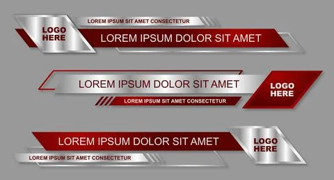 Modern geometric lower third banner template design. Colorful lower thirds se Stock Illustration