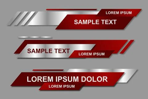 Modern geometric lower third banner template design. Colorful lower thirds se Illustrazione stock