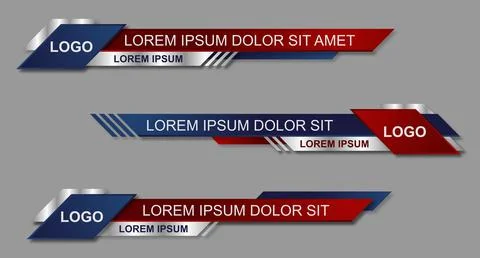 Modern geometric lower third banner template design. Colorful lower thirds se Illustrazione stock