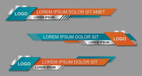 Modern geometric lower third banner template design. Colorful lower thirds se Stock Illustration