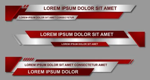 Modern geometric lower third banner template design. Colorful lower thirds se Illustrazione stock