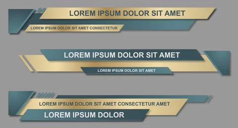 Modern geometric lower third banner template design. Colorful lower thirds se Illustrazione stock