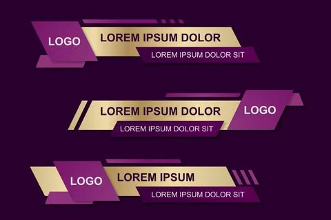 Modern geometric lower third banner template design. Colorful lower thirds se Illustrazione stock