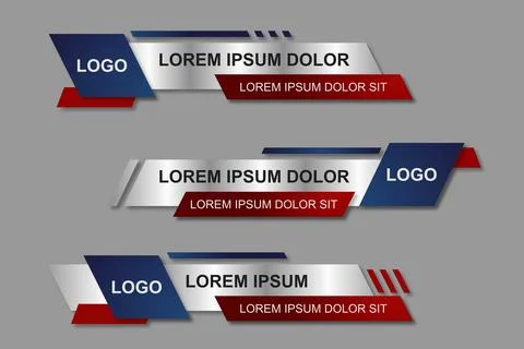 Modern geometric lower third banner template design. Colorful lower thirds se Illustrazione stock