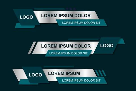 Modern geometric lower third banner template design. Colorful lower thirds se Stock Illustration