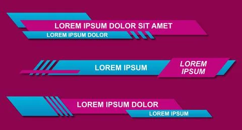 Modern geometric lower third banner template design. Colorful lower thirds se Stock Illustration