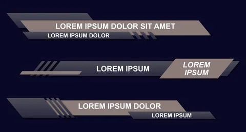 Modern geometric lower third banner template design. Colorful lower thirds se Illustrazione stock