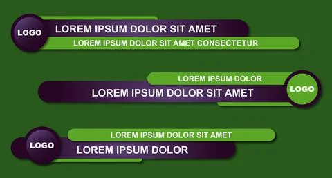 Modern geometric lower third banner template design. Colorful lower thirds se Illustrazione stock