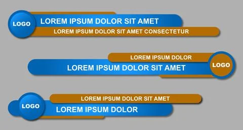 Modern geometric lower third banner template design. Colorful lower thirds se Illustrazione stock
