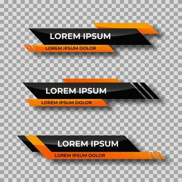 Modern geometric lower third banner template design. Colorful lower thirds se Illustrazione stock