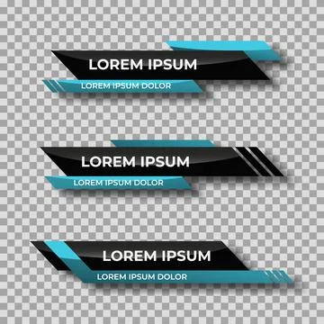 Modern geometric lower third banner template design. Colorful lower thirds se Illustrazione stock