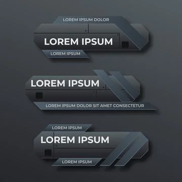Modern geometric lower third banner template design. Colorful lower thirds se Illustrazione stock