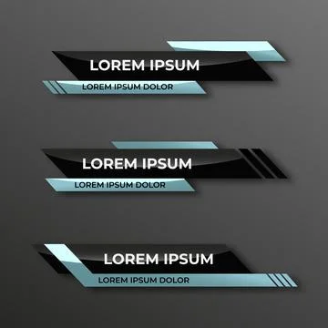 Modern geometric lower third banner template design. Colorful lower thirds se Illustrazione stock