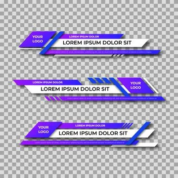 Modern geometric lower third banner template design. Colorful lower thirds se Stock Illustration