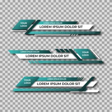 Modern geometric lower third banner template design. Colorful lower thirds se Illustrazione stock