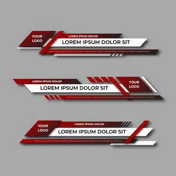 Modern geometric lower third banner template design. Colorful lower thirds se Illustrazione stock