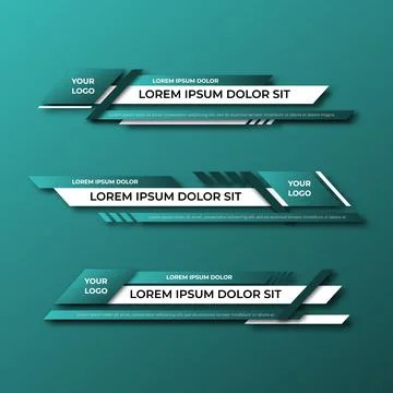 Modern geometric lower third banner template design. Colorful lower thirds se Illustrazione stock