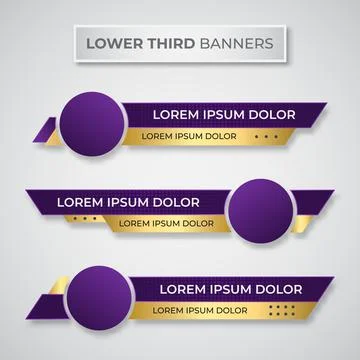 Modern geometric lower third banner template design. Colorful lower thirds se Stock Illustration