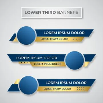 Modern geometric lower third banner template design. Colorful lower thirds se Illustrazione stock