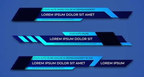 Modern geometric lower third banner template design. Colorful lower thirds se Illustrazione stock