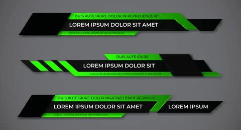 Modern geometric lower third banner template design. Colorful lower thirds se Illustrazione stock