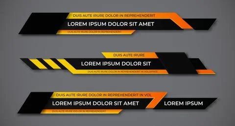 Modern geometric lower third banner template design. Colorful lower thirds se Illustrazione stock