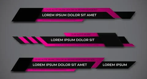 Modern geometric lower third banner template design. Colorful lower thirds se Stock Illustration