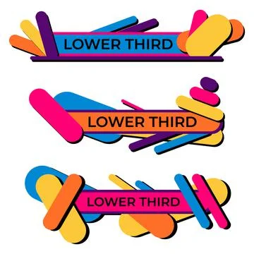 Modern geometric lower third banner template design. Colorful lower thirds se Stock Illustration