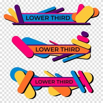 Modern geometric lower third banner template design. Colorful lower thirds se Illustrazione stock